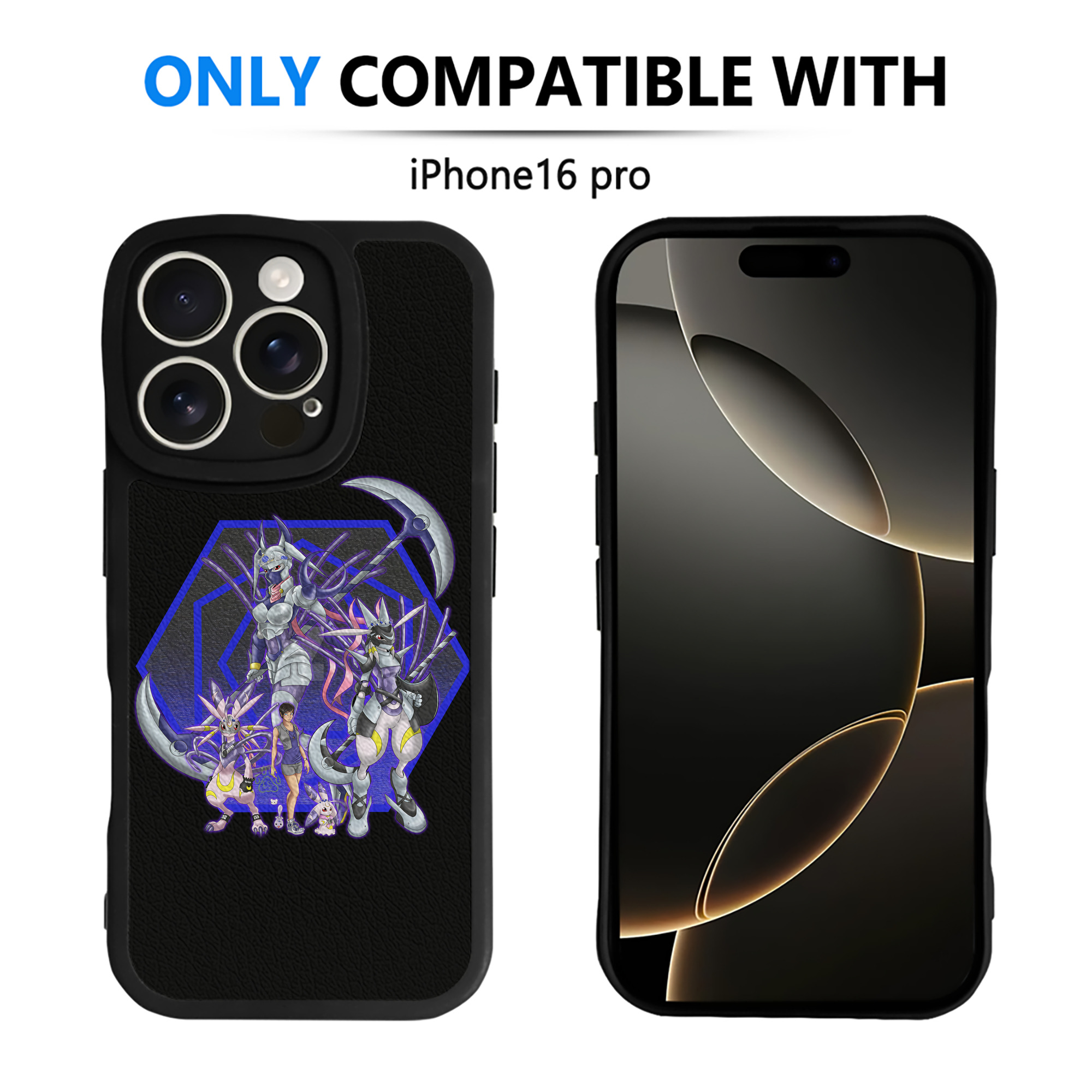 （画像用） Digimon デジタルモンスター/デジモン 【iPhone 16シリーズ対応】シリコンスマホケース（レザー調） 材質：シリコン